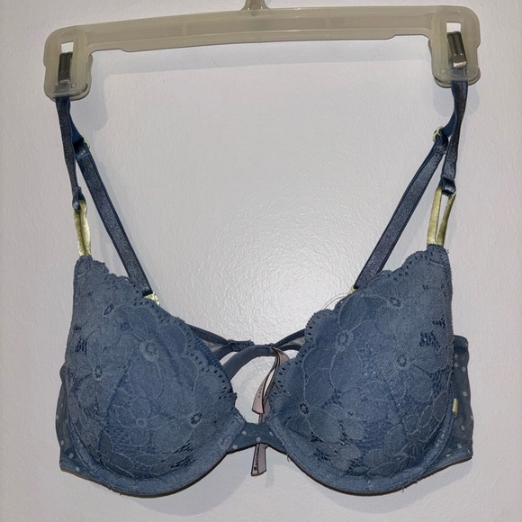Victoria's Secret Other - Victoria's Secret Demi polkadot Lace Bra in Blue 36B